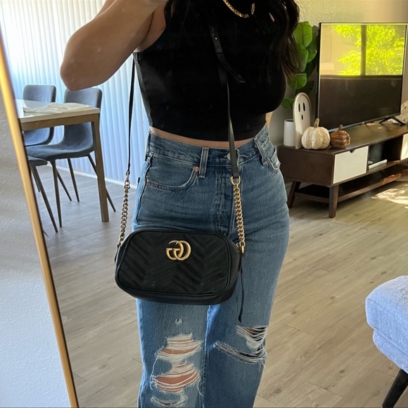 Gucci Marmont Leather Crossbody Bag - Picture 6 of 6